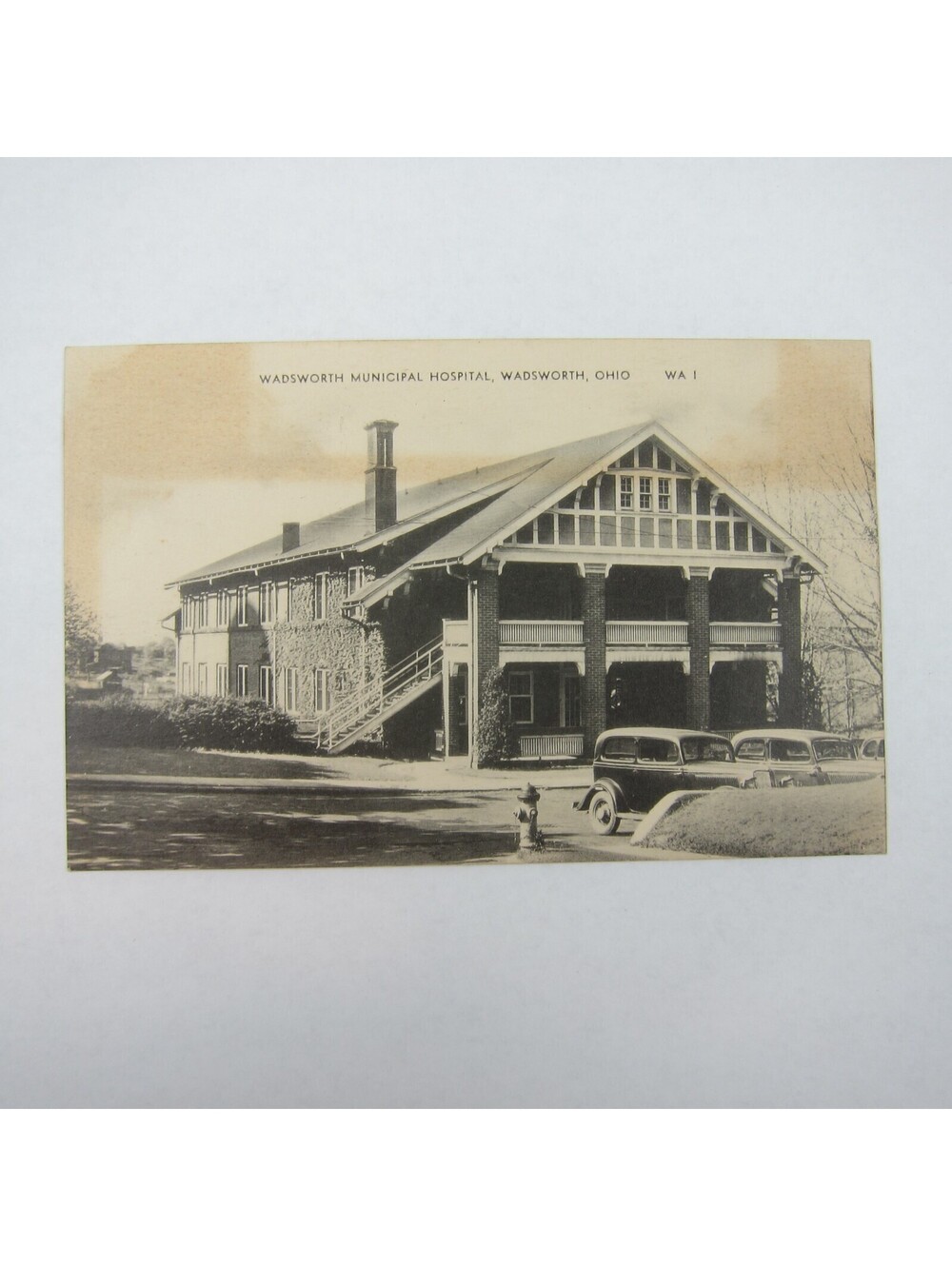 Postcard Wadsworth Ohio Municipal Hospital Photo Vintage Litho Print UNPOSTED